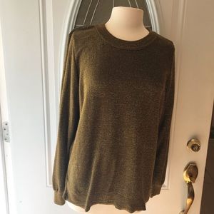 H&M sweater green Sz L shimmer